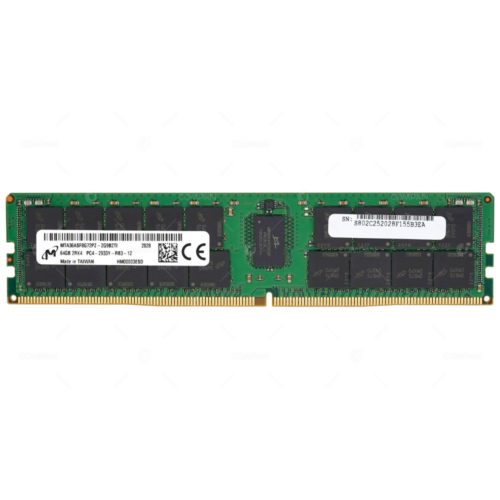 MTA36ASF8G72PZ-2G9B2 MICRON DDR4 64GB 2RX4 PC4-23466 2933MHZ RDIMM CAS 21-21-21